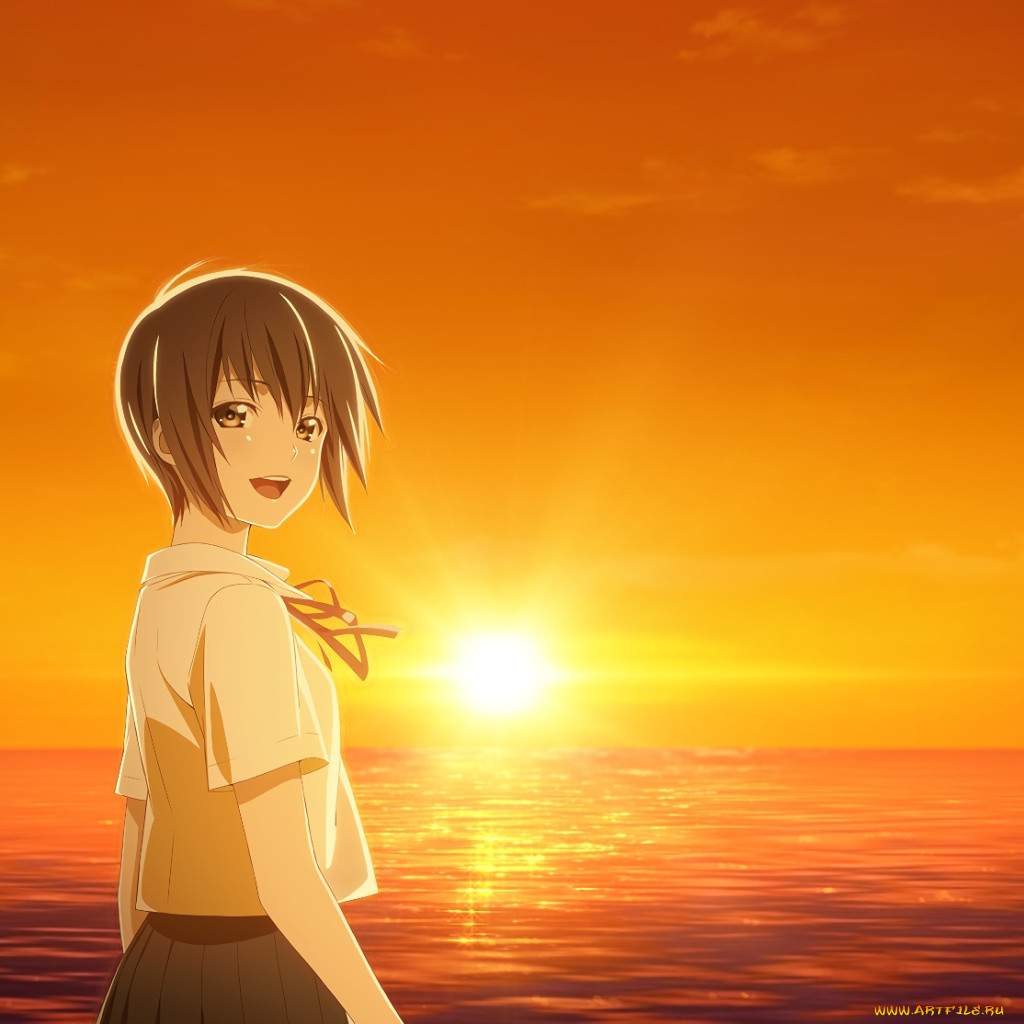 Обои Sagrada reset Аниме Sagrada reset, обои для рабочего стола, фотографии  sagrada reset, аниме, закат, взгляд, девушка, фон Обои для рабочего стола,  скачать обои картинки заставки на рабочий стол.